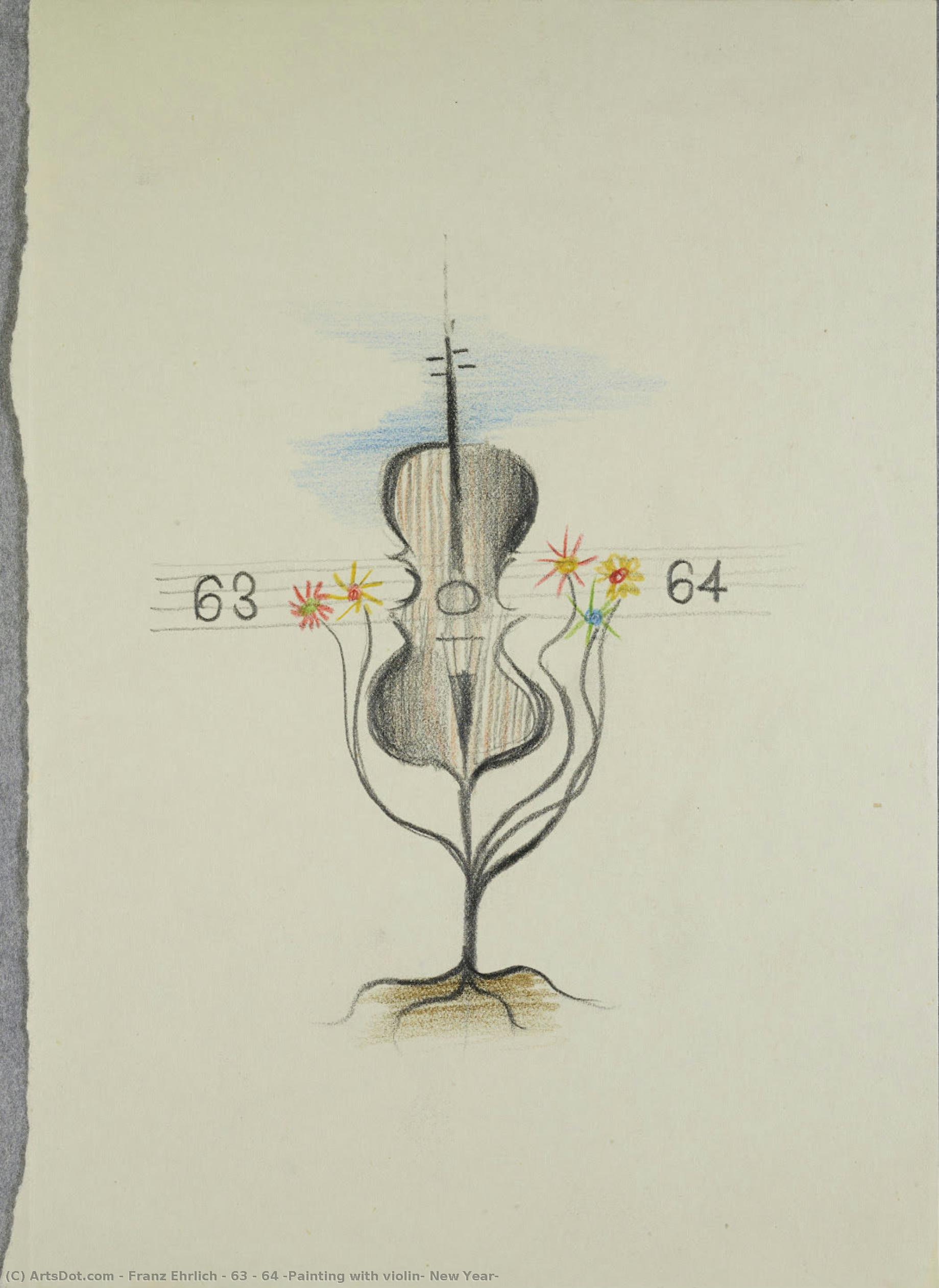 63 - 64 (painting With Violin, New Year — Franz Ehrlich