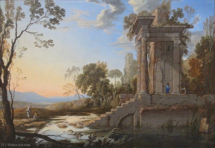 Landscape With Ruins Of A Grand Staircase-valence — Patel Pierre (patel Le Père)