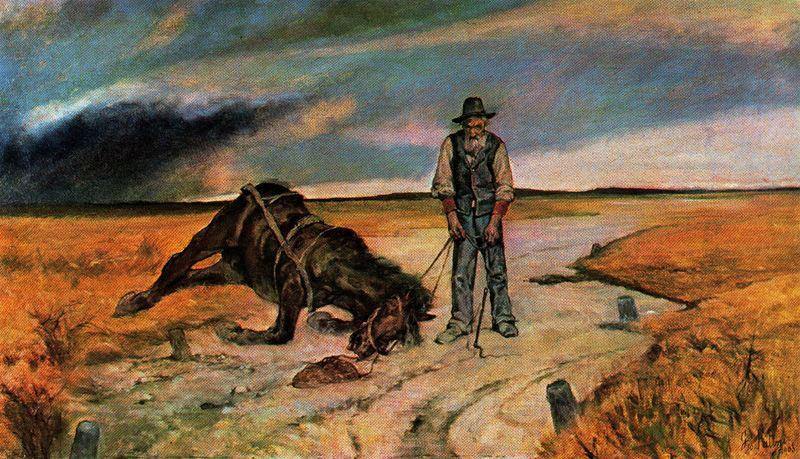 Farmer With Fallen Horse — Giovanni Fattori