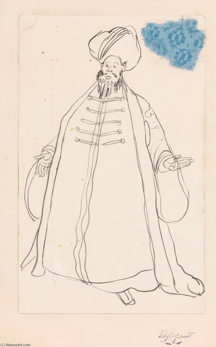 Projets De Costume Pour Géronte — Edouard Léon Louis Legrand