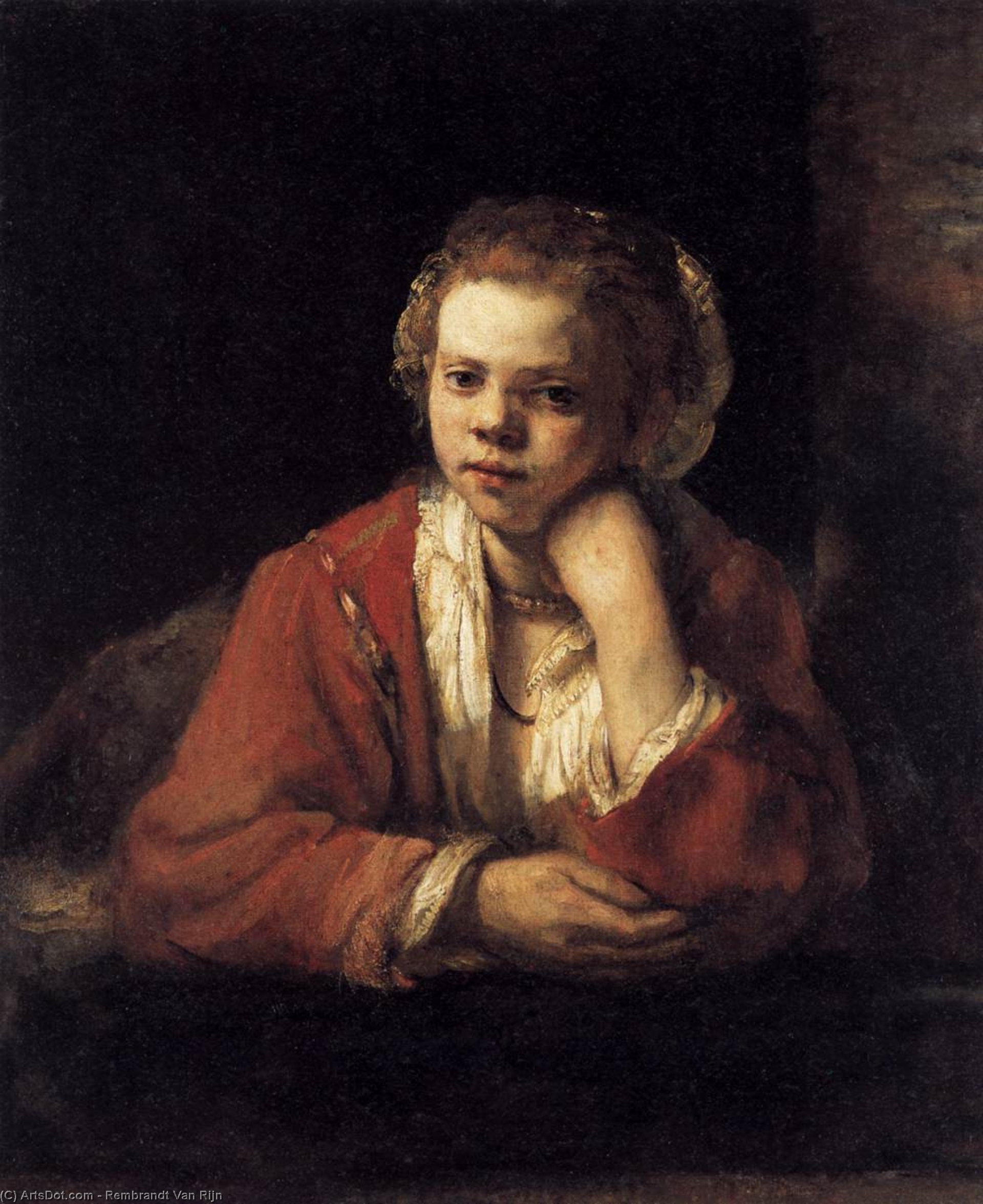 Girl At A Window — Рембрант