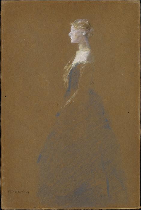 Woman In A Blue Dress — Thomas Wilmer Dewing