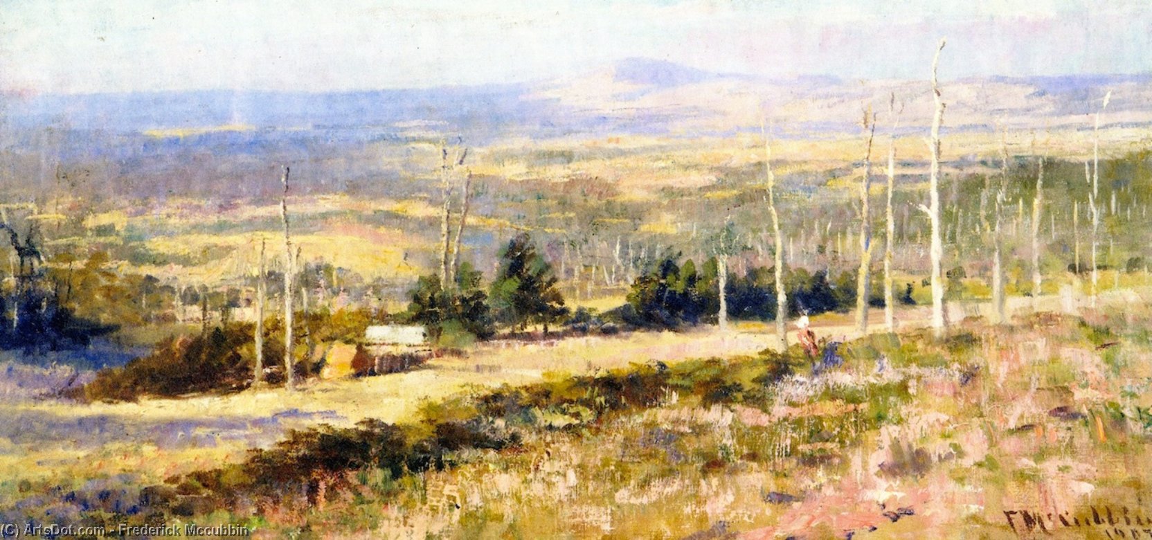 Study In Blue And Gold (also Known As Figure On A Hillside In A Summer Landscape) — Фредерик Мекабин