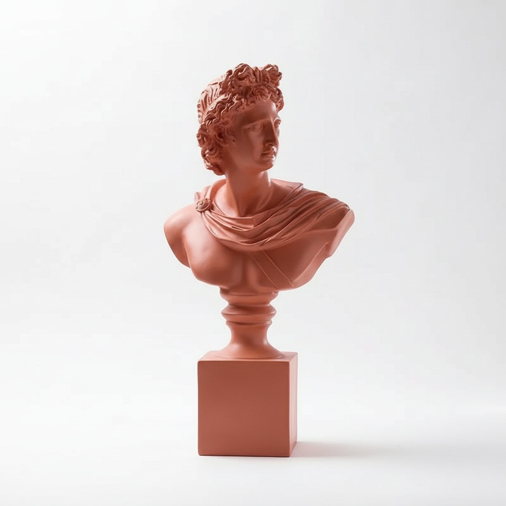 Classical Apollo Bust Sculpture – Terracotta Resin