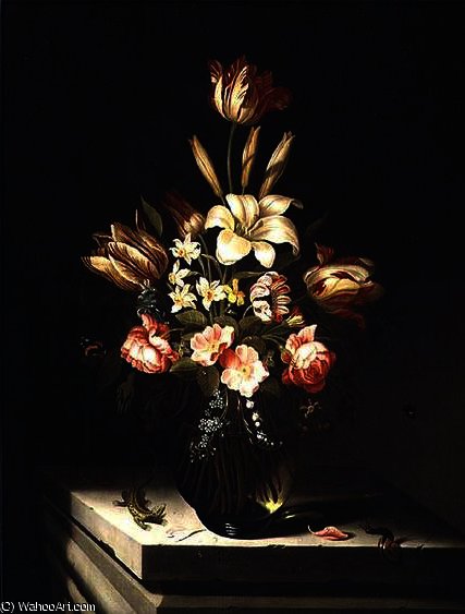 Still Life Of Flowers In A Glass Vase — Jan Baptist Van Fornenburgh