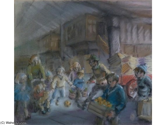 'at Smithfields' Market Scene, Manchester — Robert Dudley