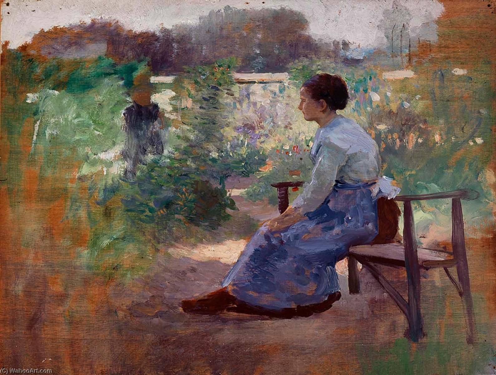 Woman Seated In A Garden — Eliphalet Frazer Andrews