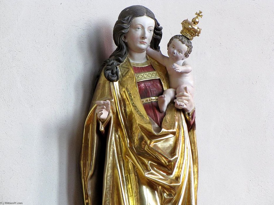 Alsace, Bas-rhin, Molsheim, Eglise Des Jesuites, Statue De La Vierge A L'enfant — Nikolaus Haguenauer