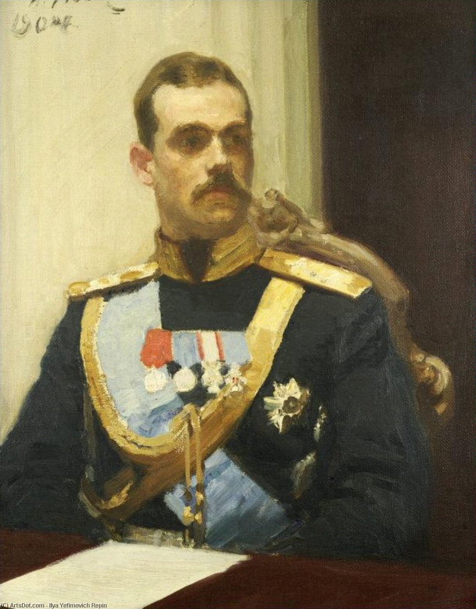 Portrait Of Member Of State Council Grand Prince Mikhail Aleksandrovich Romanov. Study — Ilya Yefimovich Repin