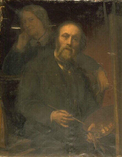 Portrait Du Peintre Et De Sa Femme — Papin Jean Adolphe