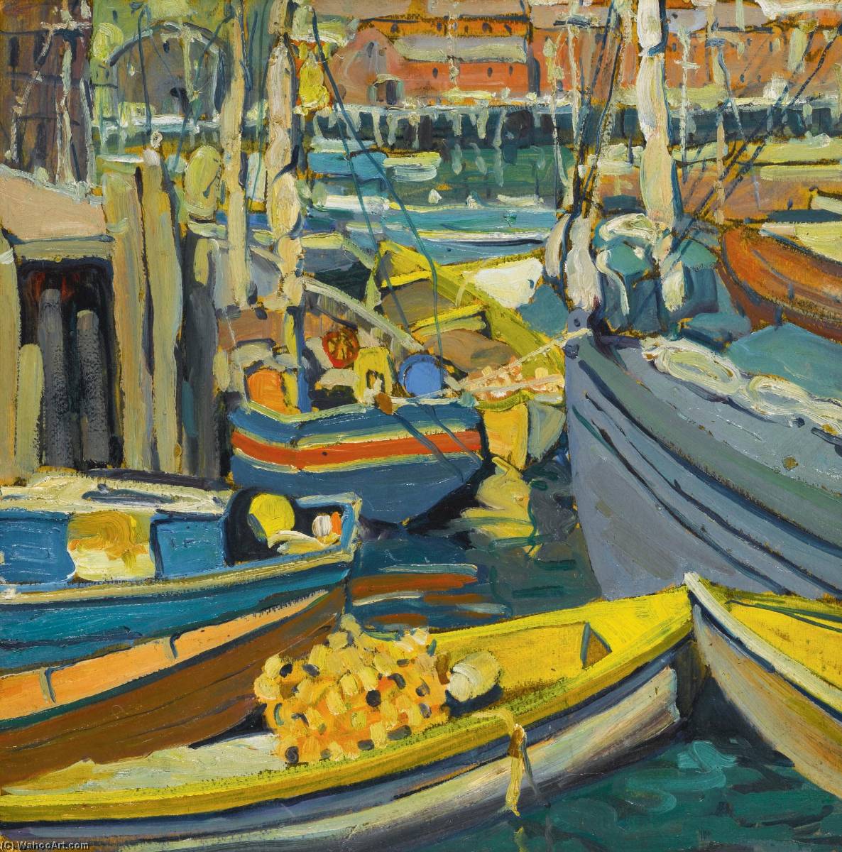Boats At Harbor — Jane Peterson