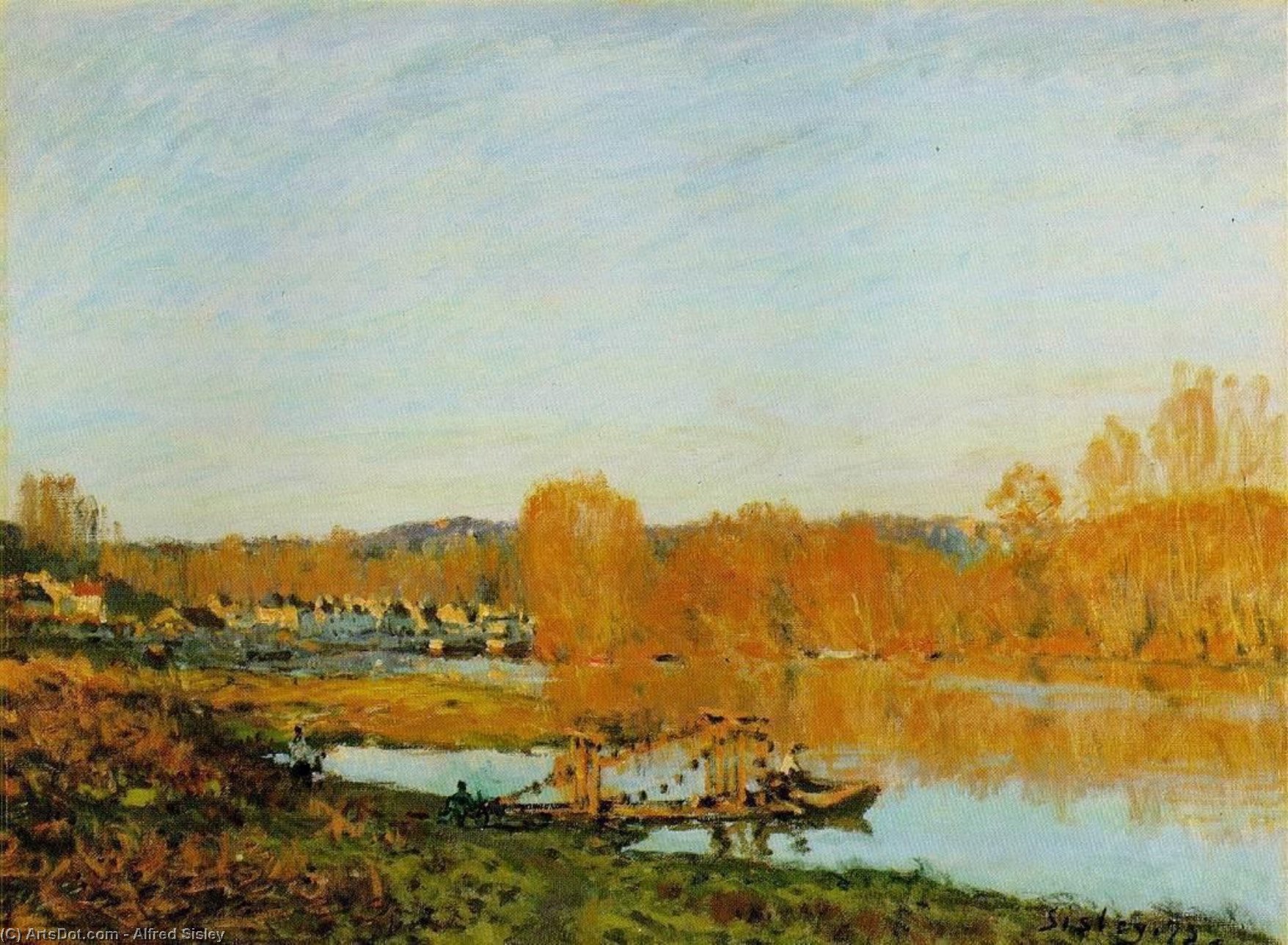 L'automne. Bords De La Seine Pres Bougival — Alfred Sisley