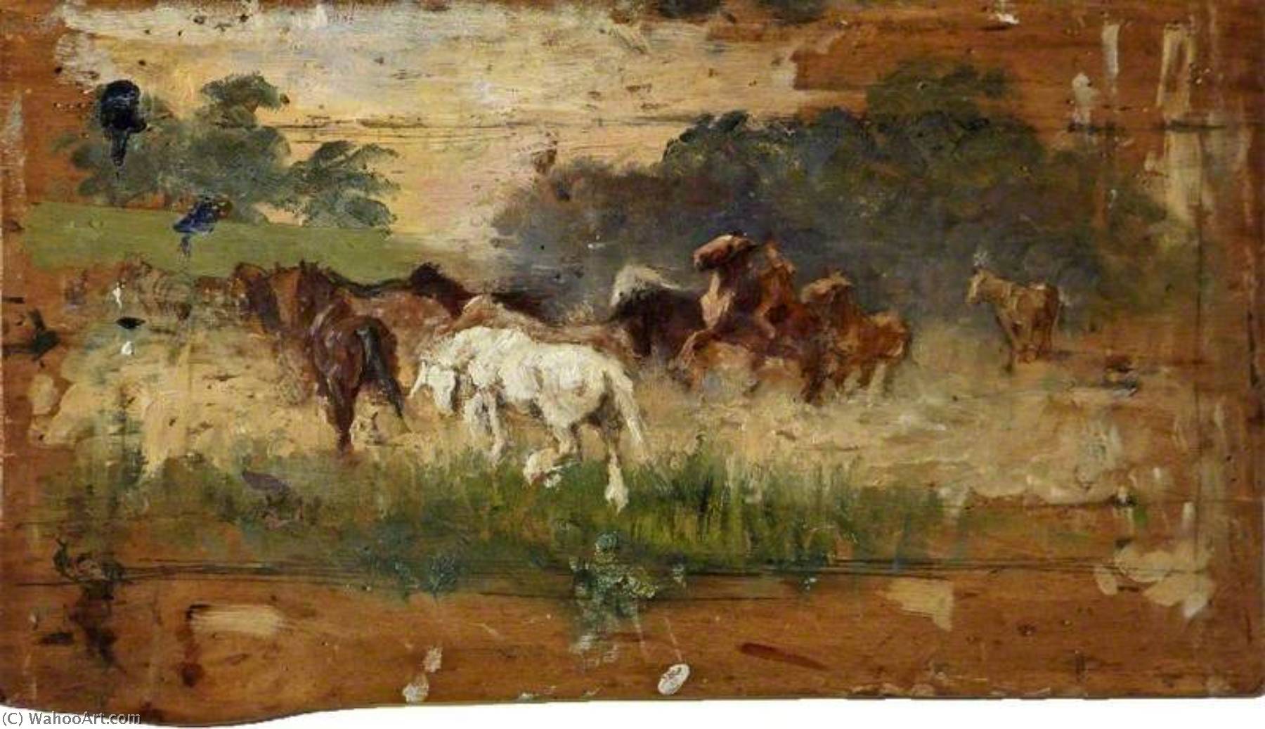 Study For 'gypsy Horse Drovers' — Lucy Elizabeth Kemp Welch