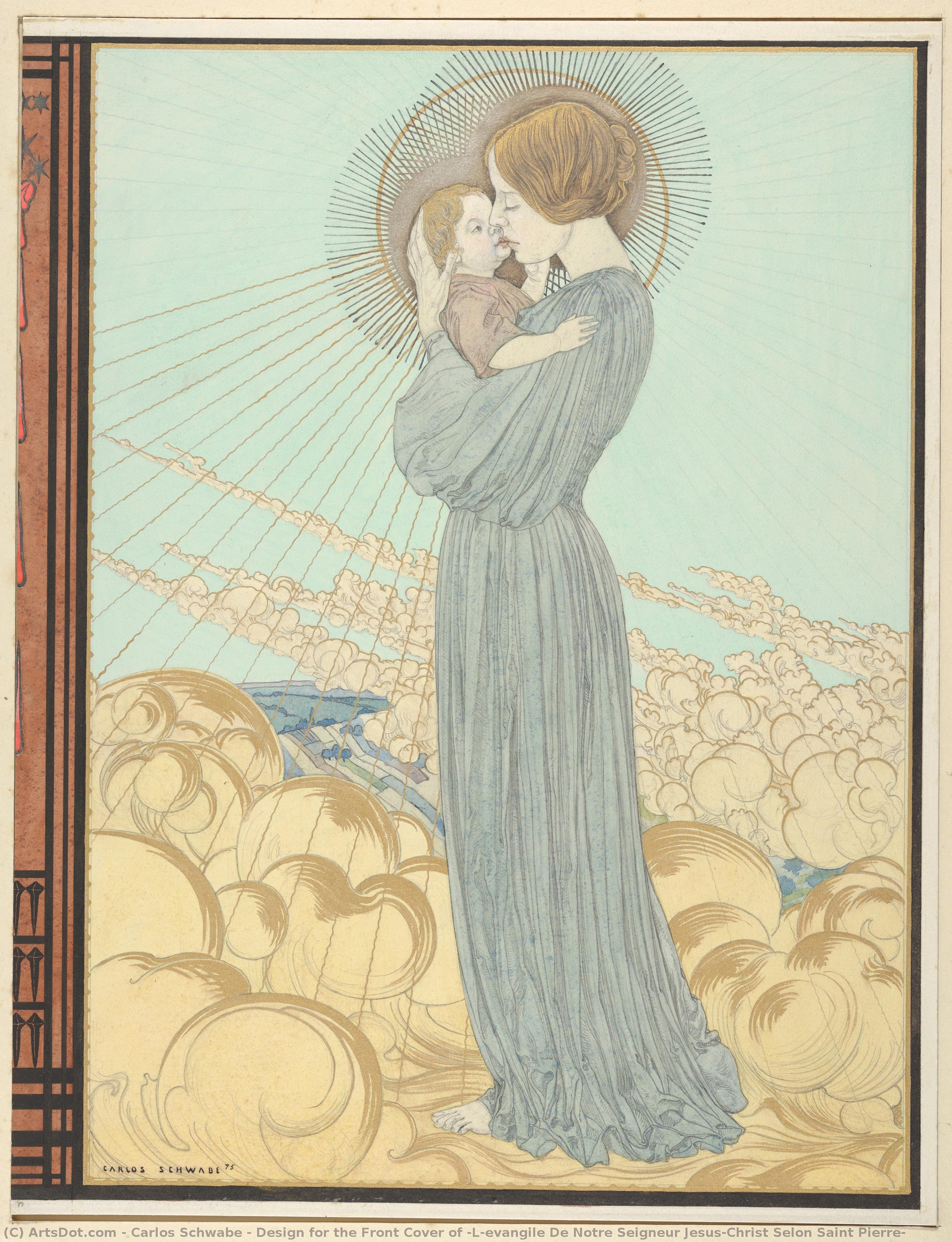 Design For The Front Cover Of “l’evangile De Notre Seigneur Jesus-christ Selon Saint Pierre” — Carlos Schwabe