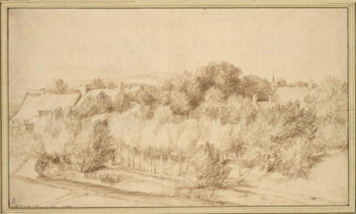 View Of A Group Of Houses Surrounded By Dense Forest Cover — Jan Andrea Lievens Jan Lievens