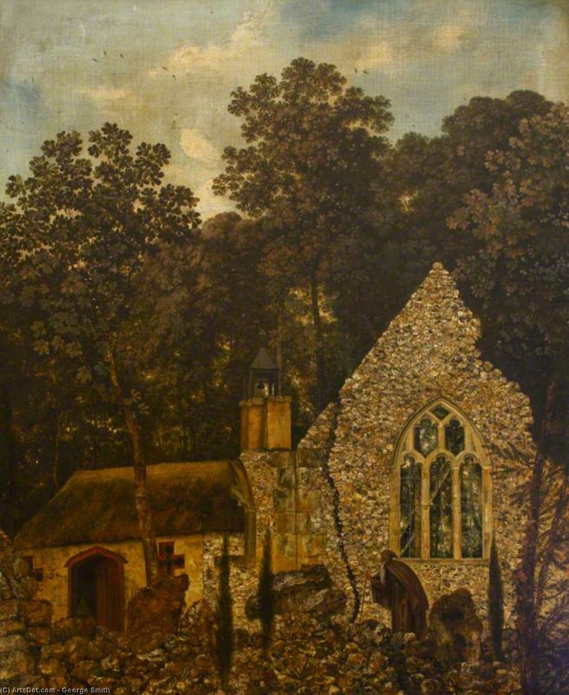 A Monk By A Church In A Wood — George Smith