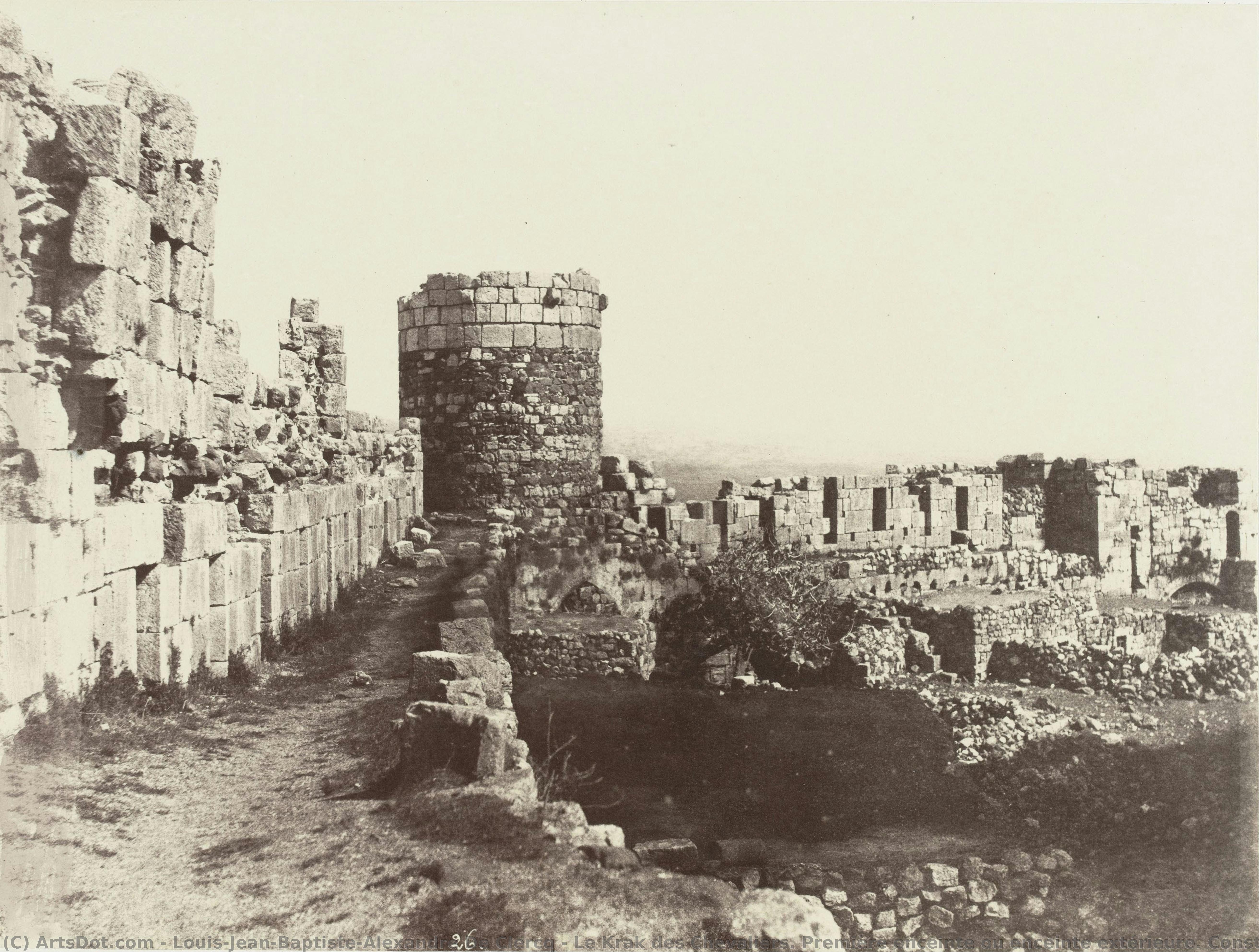 Le Krak Des Chevaliers. Première Enceinte Ou Enceinte Extérieure. Construite À Partir De 1250 — Louis-jean-baptiste-alexandre De Clercq