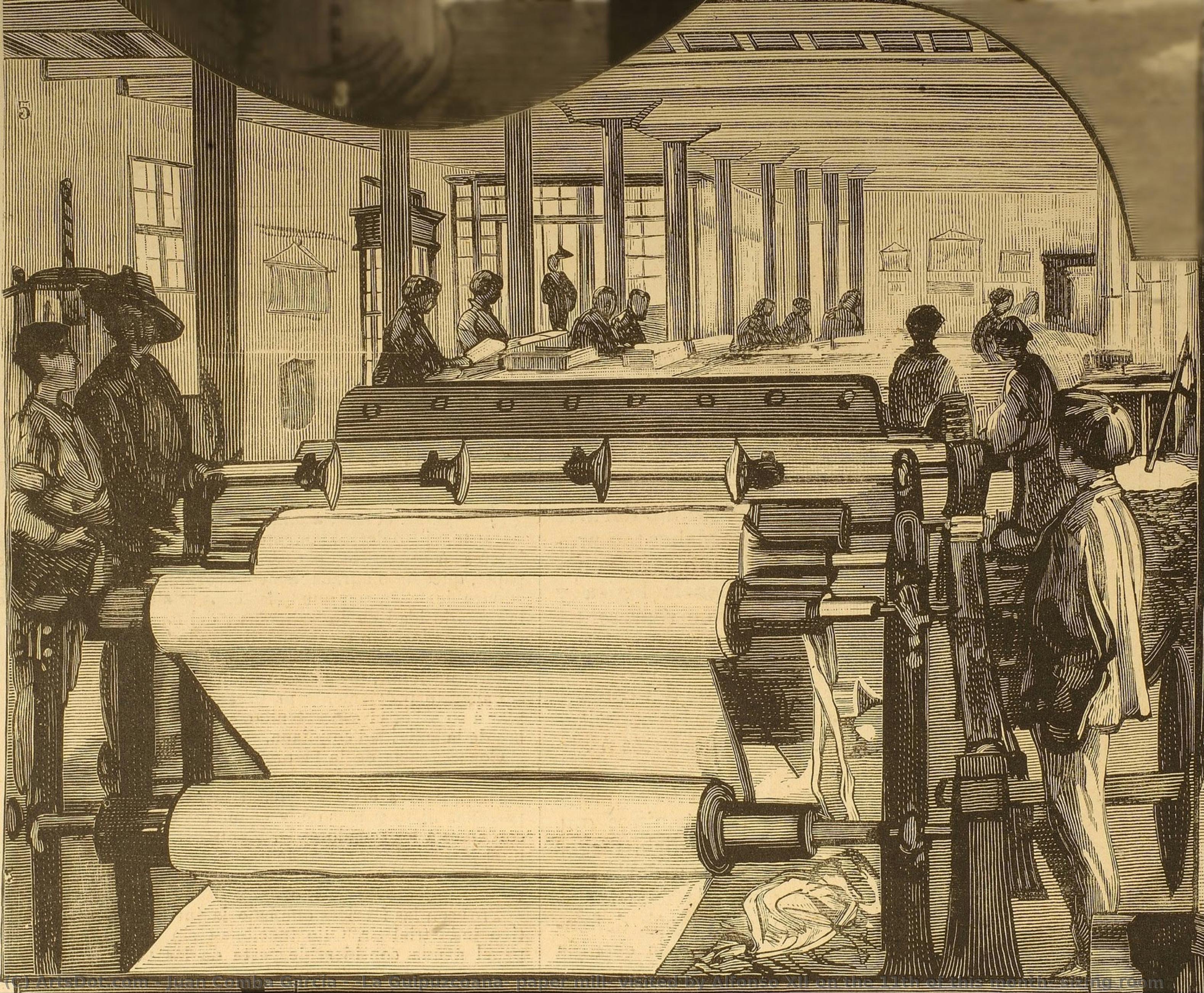 ʺla Guipuzcoanaʺ Paper Mill, Visited By Alfonso Xii On The 11th Of This Month: Sizing Room — Juan Comba García