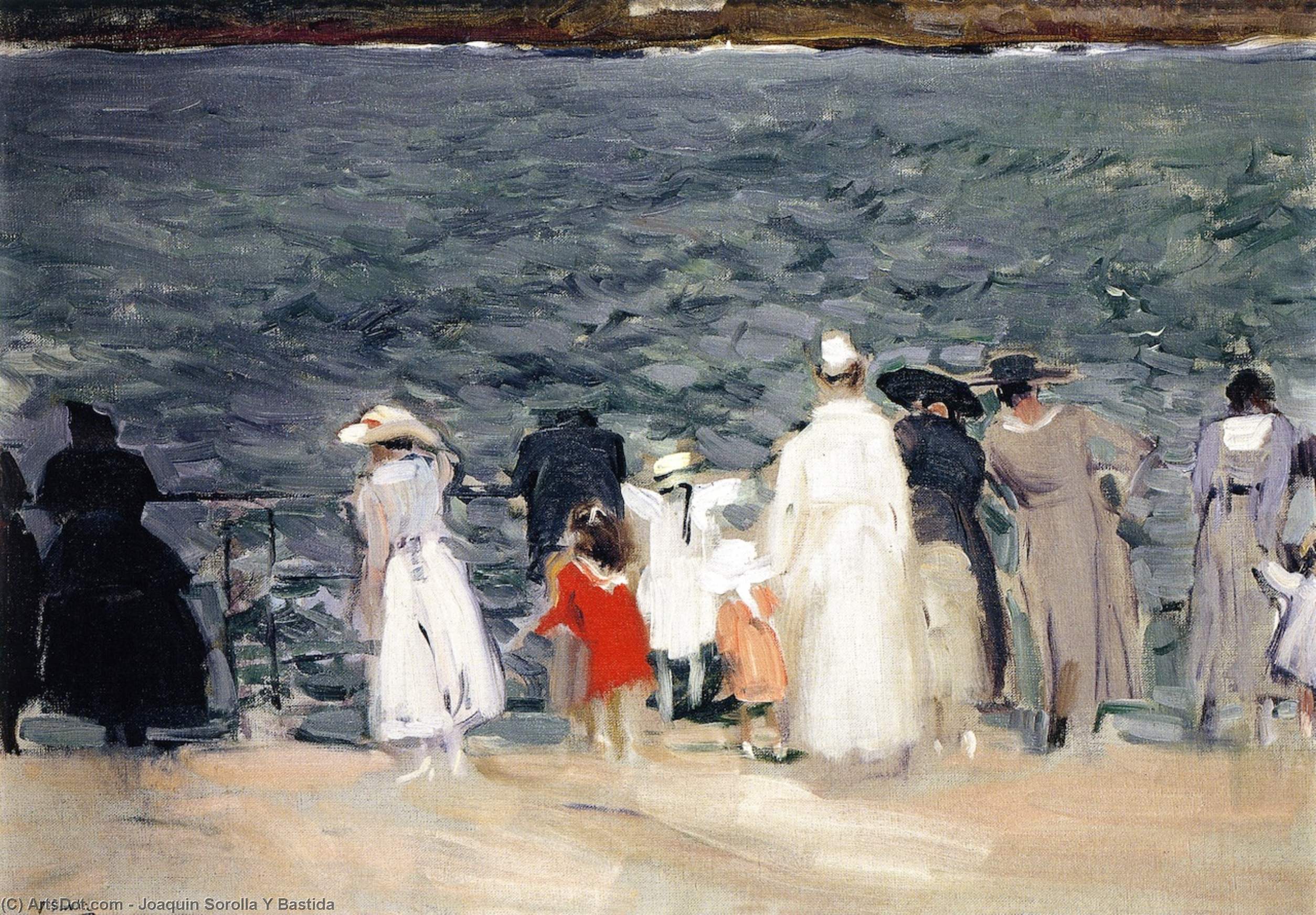 Figures On The Breakwater, San Sebastian — Joaquín Sorolla Y Bastida