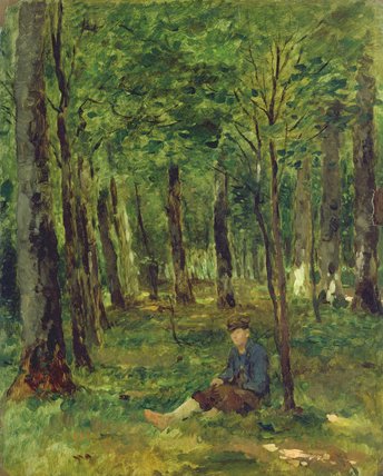 Young Farmer Sitting In The Forest — Thomas Ludwig Herbst