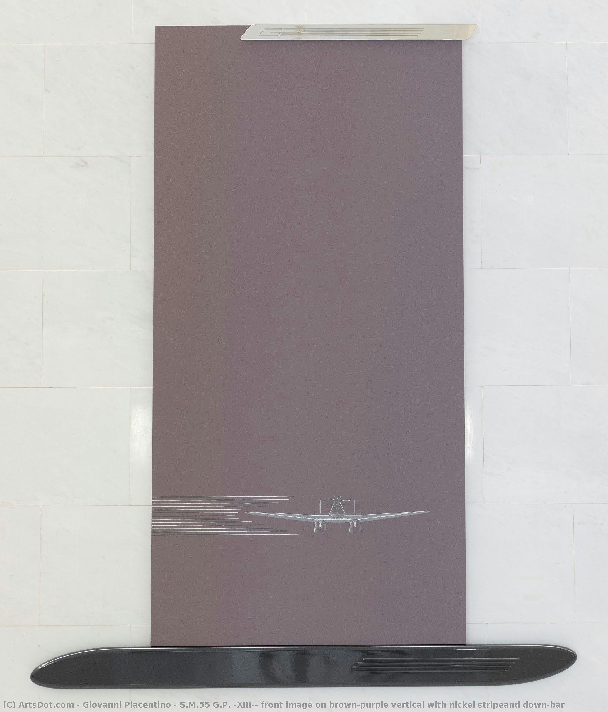 S.m.55 G.p. (xiii): Front Image On Brown-purple Vertical With Nickel Stripeand Down-bar — Giovanni Piacentino