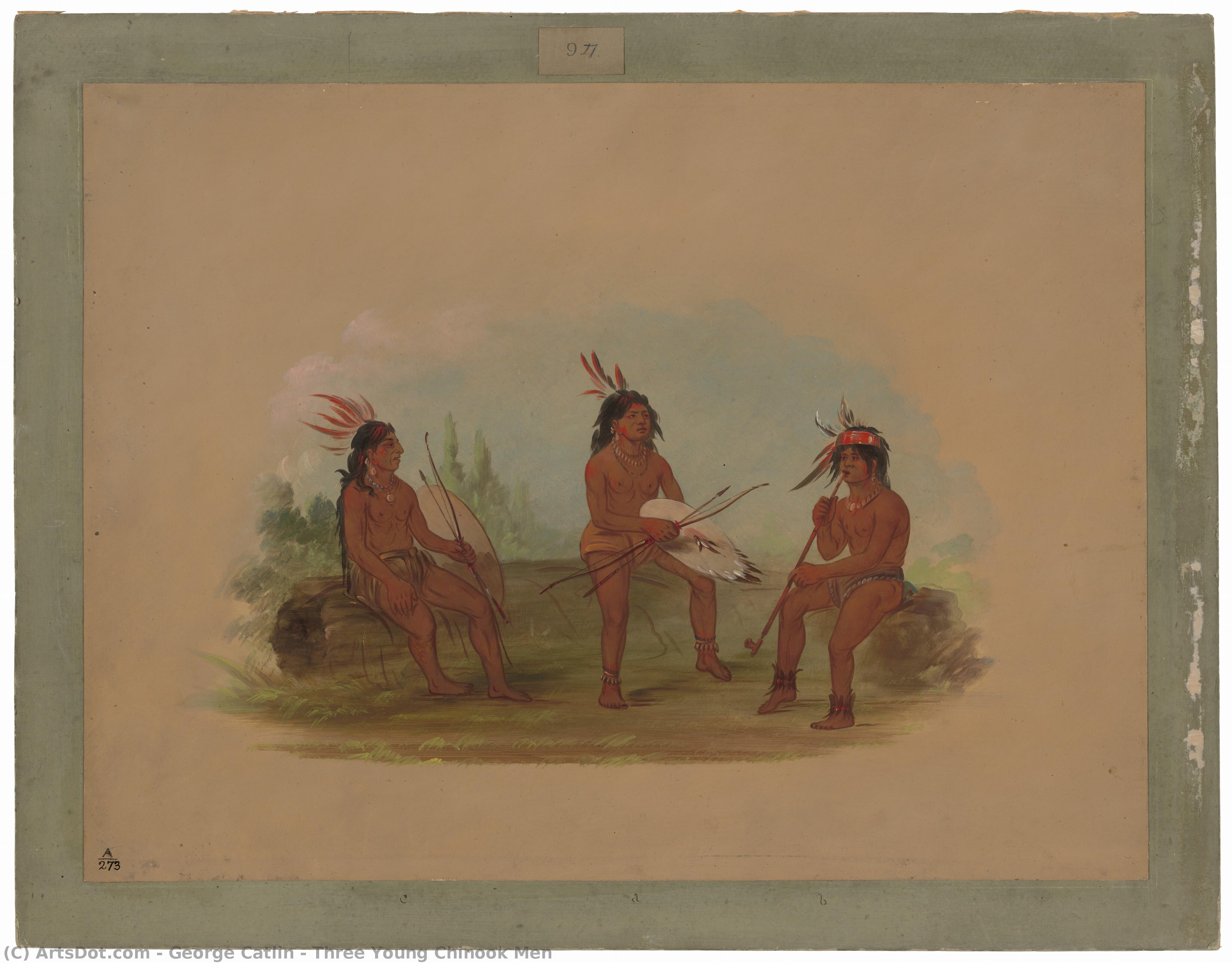 Three Young Chinook Men — Джордж Катлин