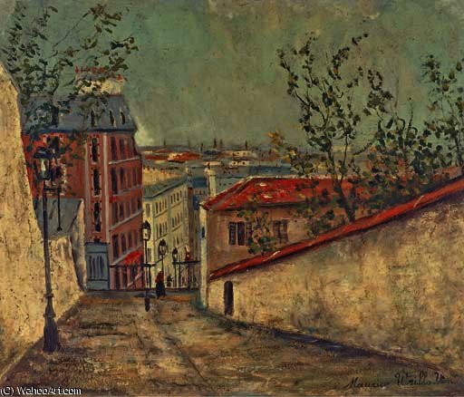 Rue Du Mont-cenis Montmartre And To The House Of Berlioz — Морис Утрилло
