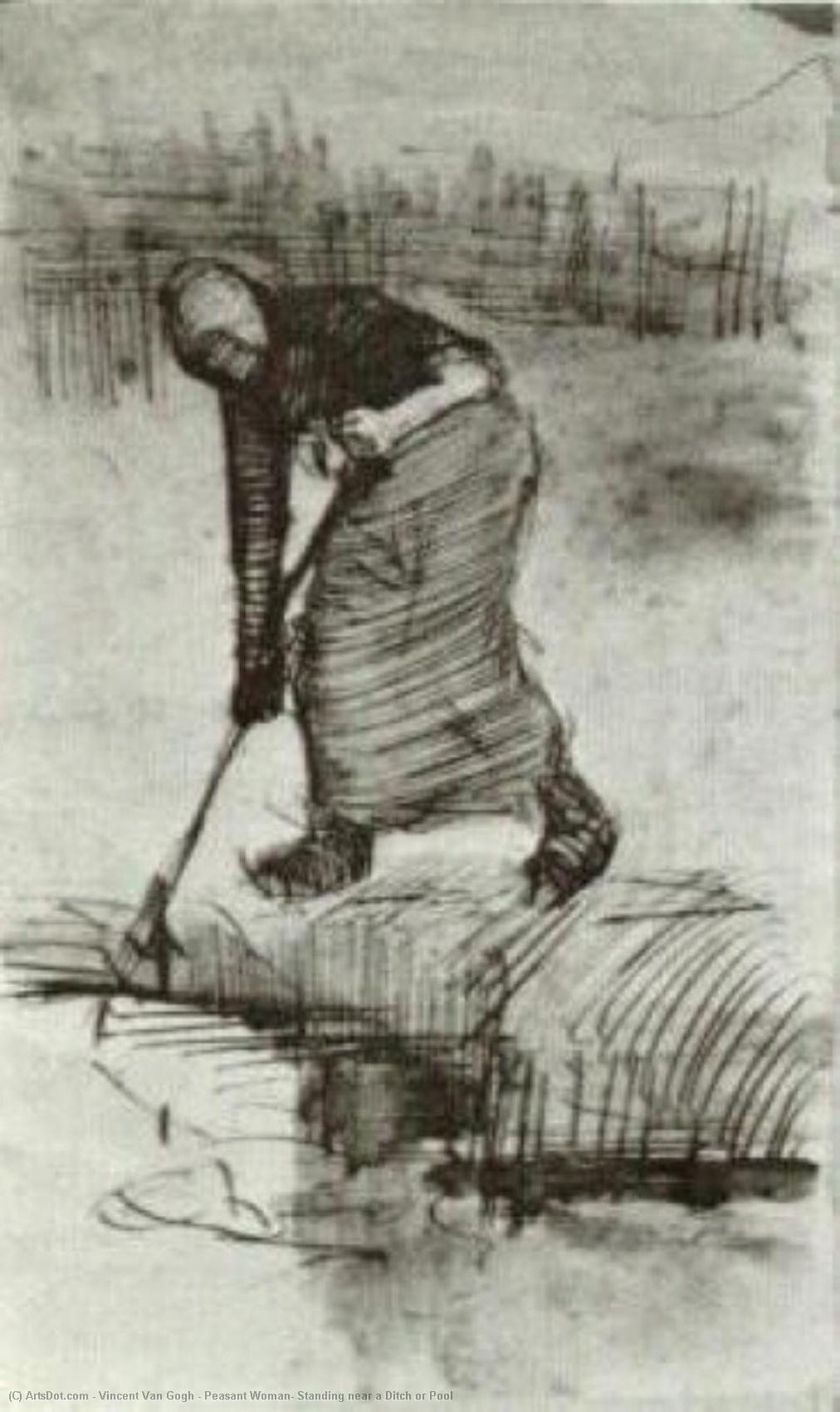 Peasant Woman, Standing Near A Ditch Or Pool — Vincent Willem Van Gogh