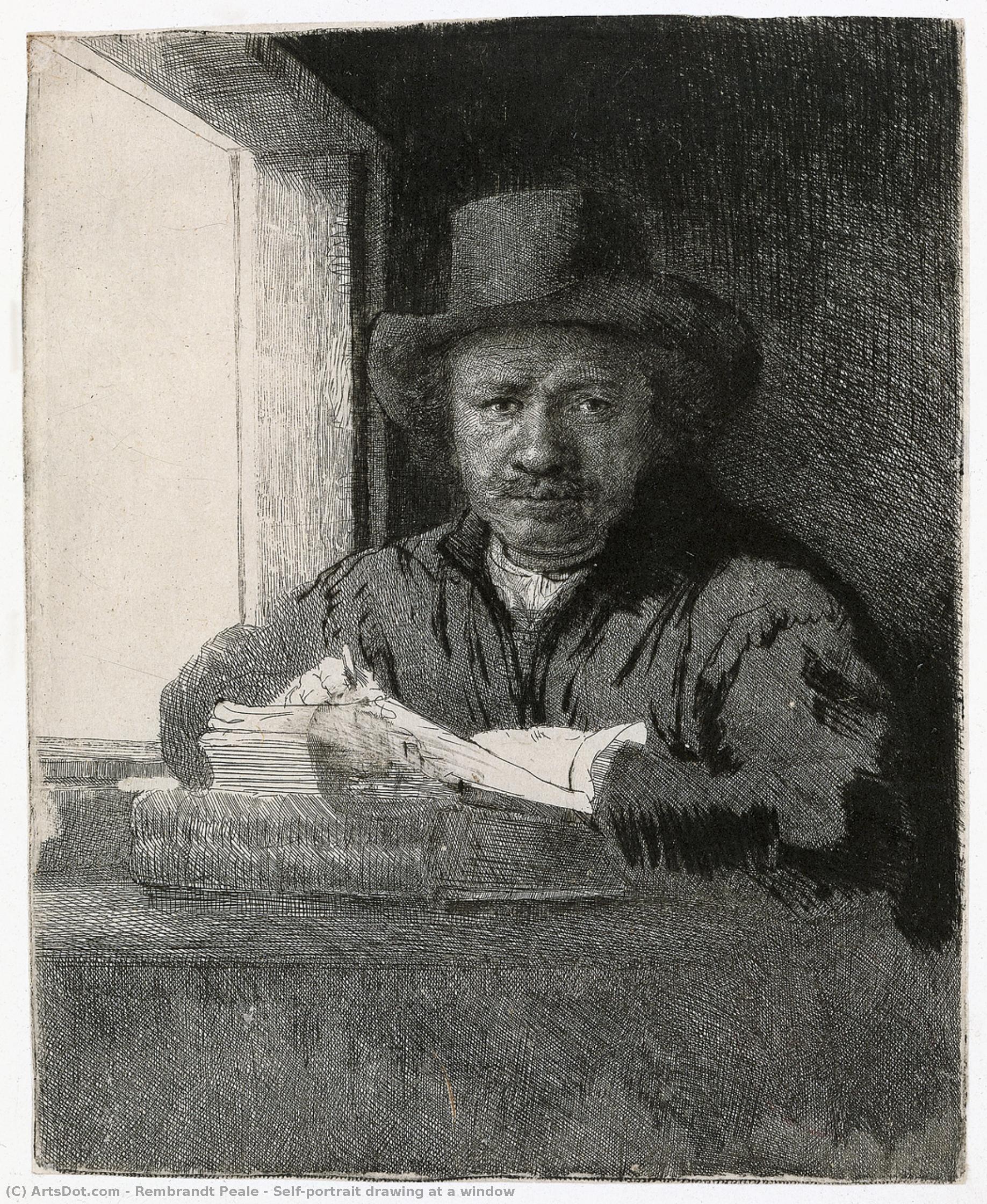 Self-portrait Drawing At A Window — Rembrandt Peale