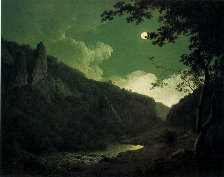 Dovedale By Moonlight — Джозеф Райт Дерби
