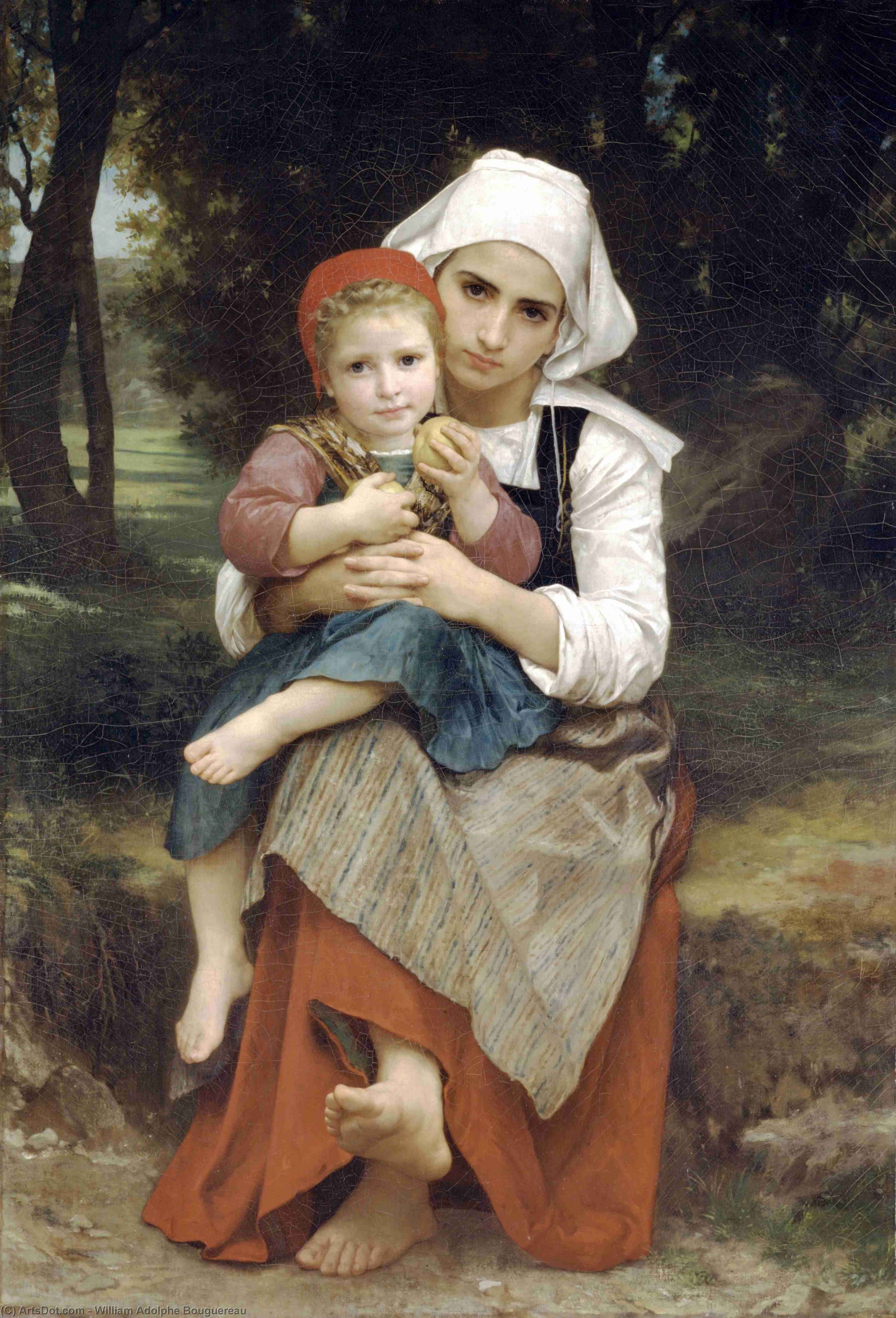 Breton Brother And Sister — William-adolphe Bouguereau