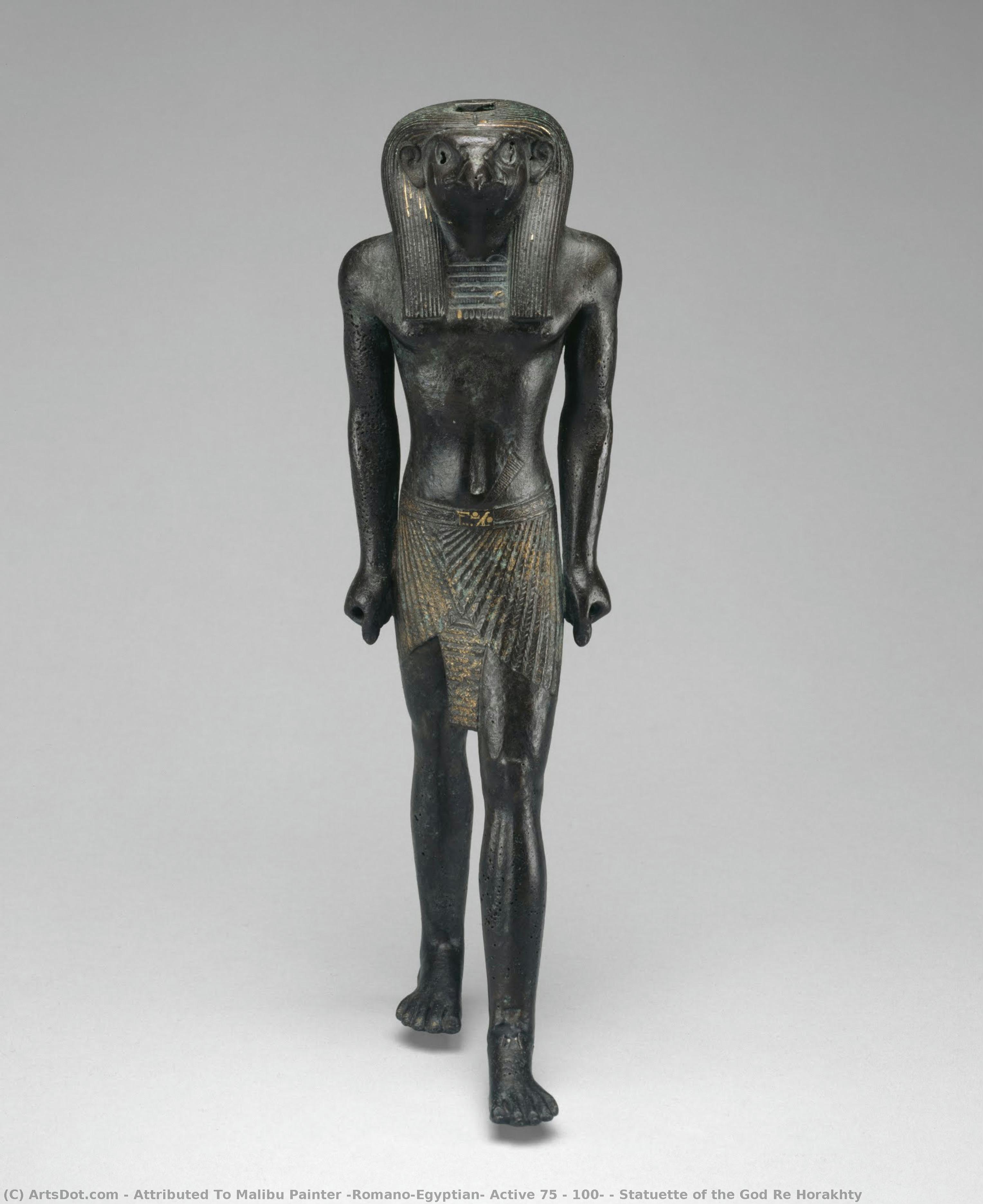 Statuette Of The God Re Horakhty — Attributed To Malibu Painter (romano-egyptian, Active 75 - 100)