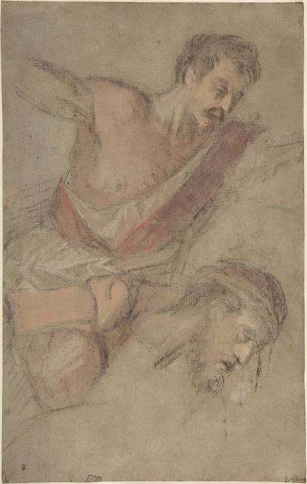 Studies For A Scourging Soldier And The Head Of Christ — Jacopo Bassano (jacopo Da Ponte)