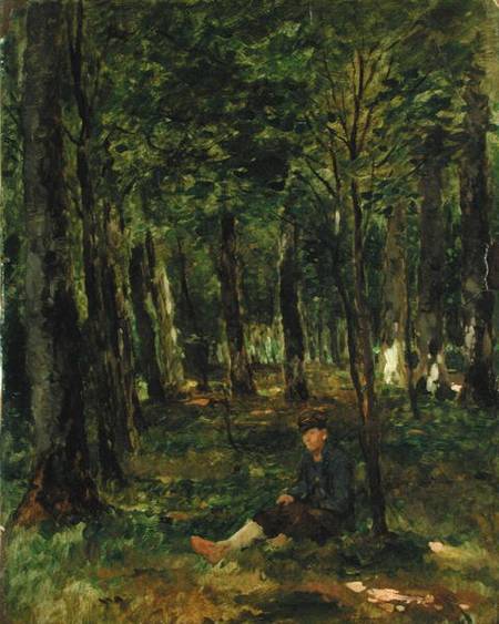 Young Farmer Sitting In The Forest - — Thomas Ludwig Herbst