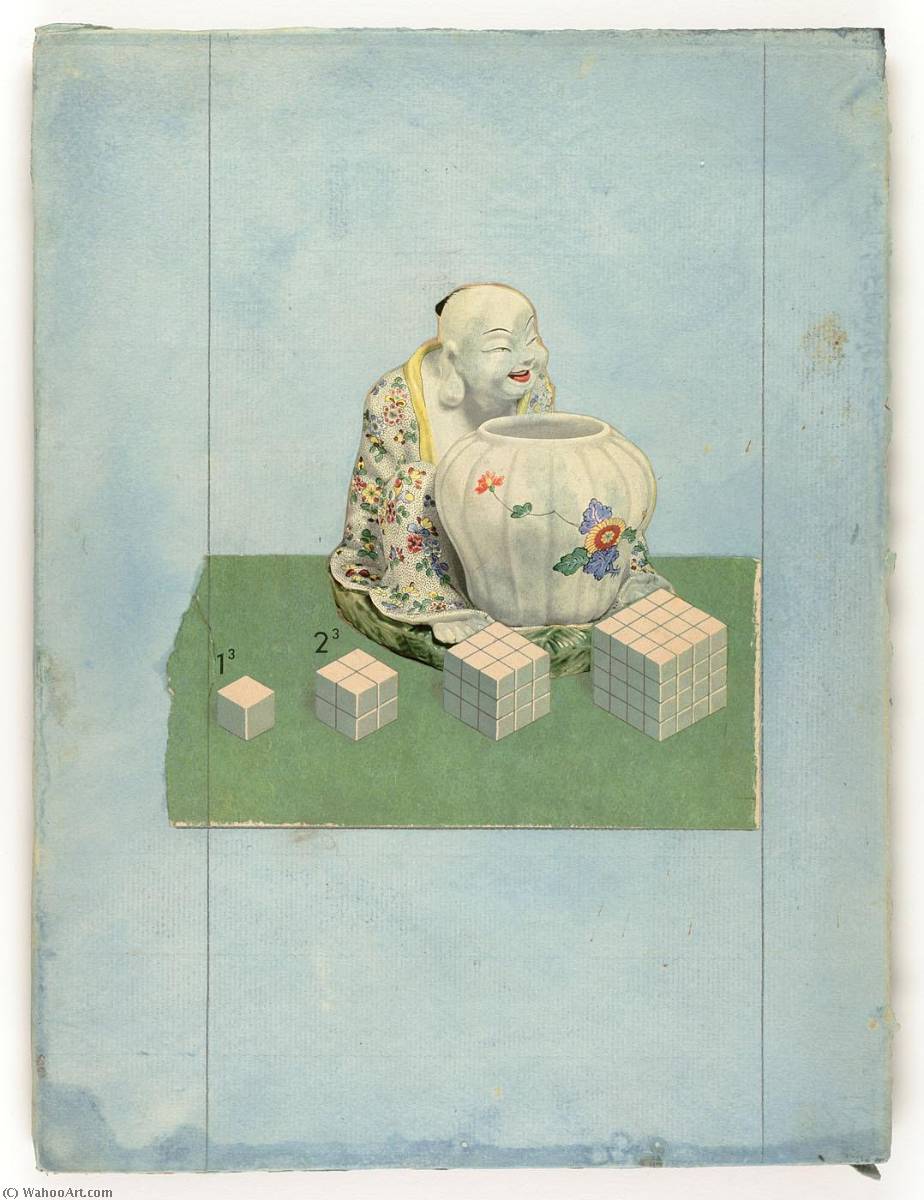 Untitled (chinese Porcelain Of Seated Man And Urn) — Joseph Cornell