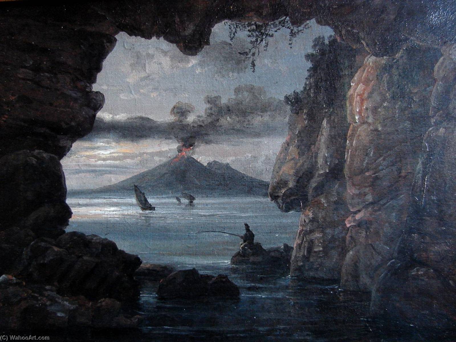 Gulf Of Naples Seen From A Cave — Johan Christian Claussen Dahl