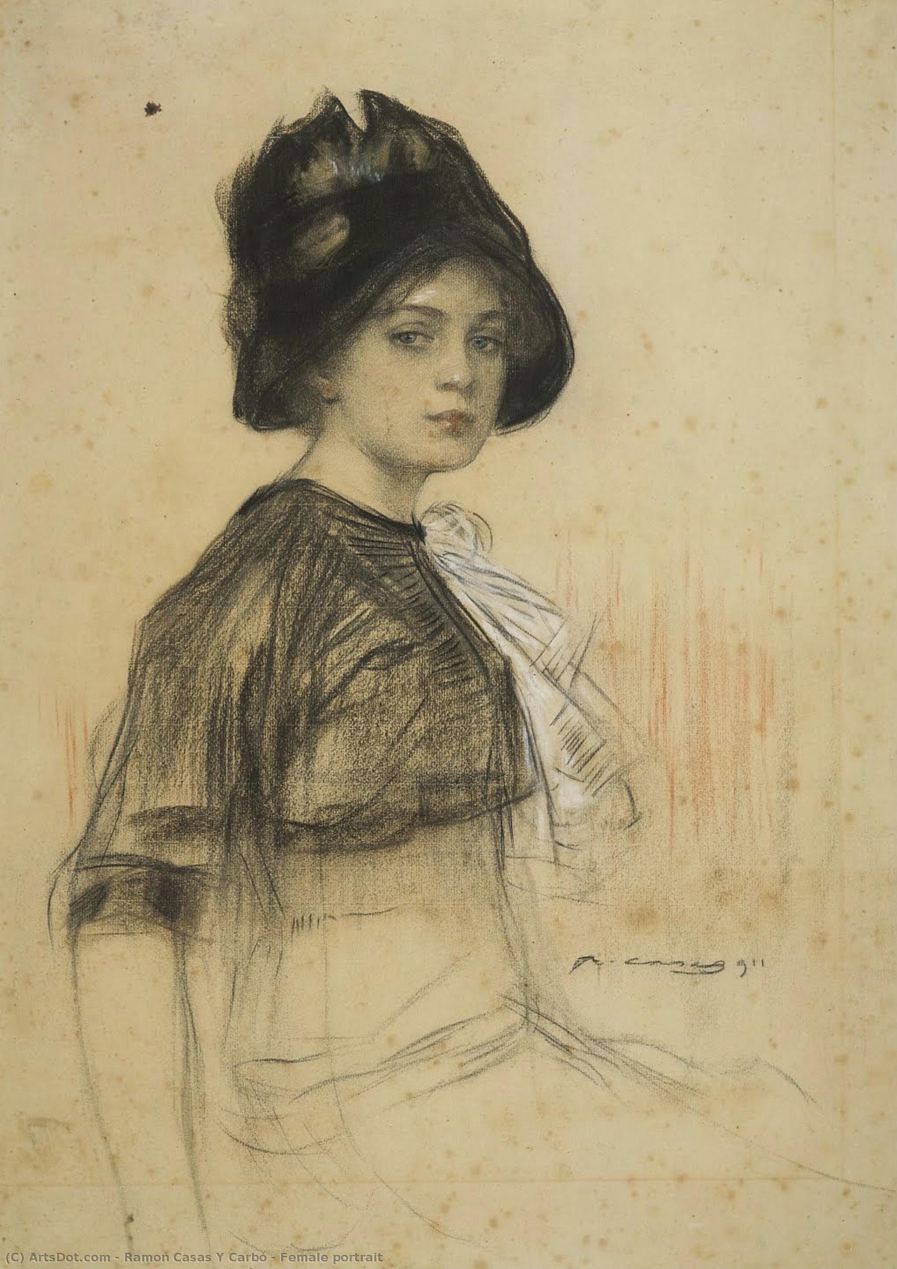 Female Portrait — Ramon Casas I Carbó