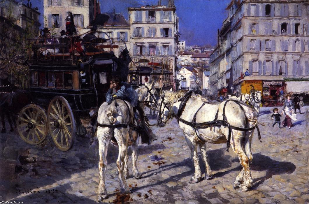 Omnibus In The Place Pigalle — Giovanni Boldini