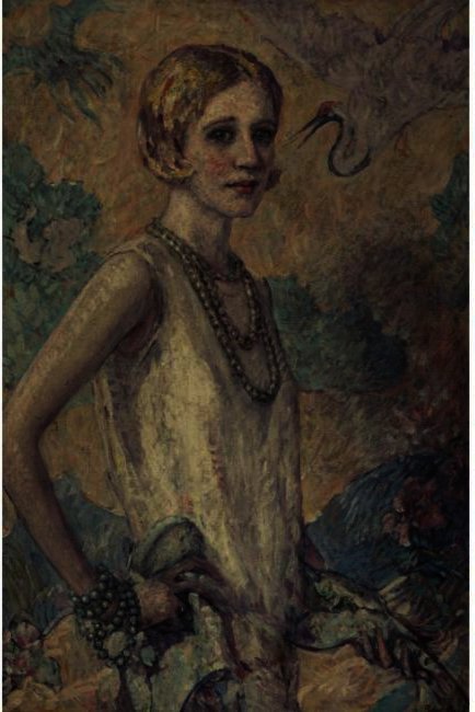 Portrait Of A Young Woman In Front Of An Oriental Screen — Robert Lewis Reid