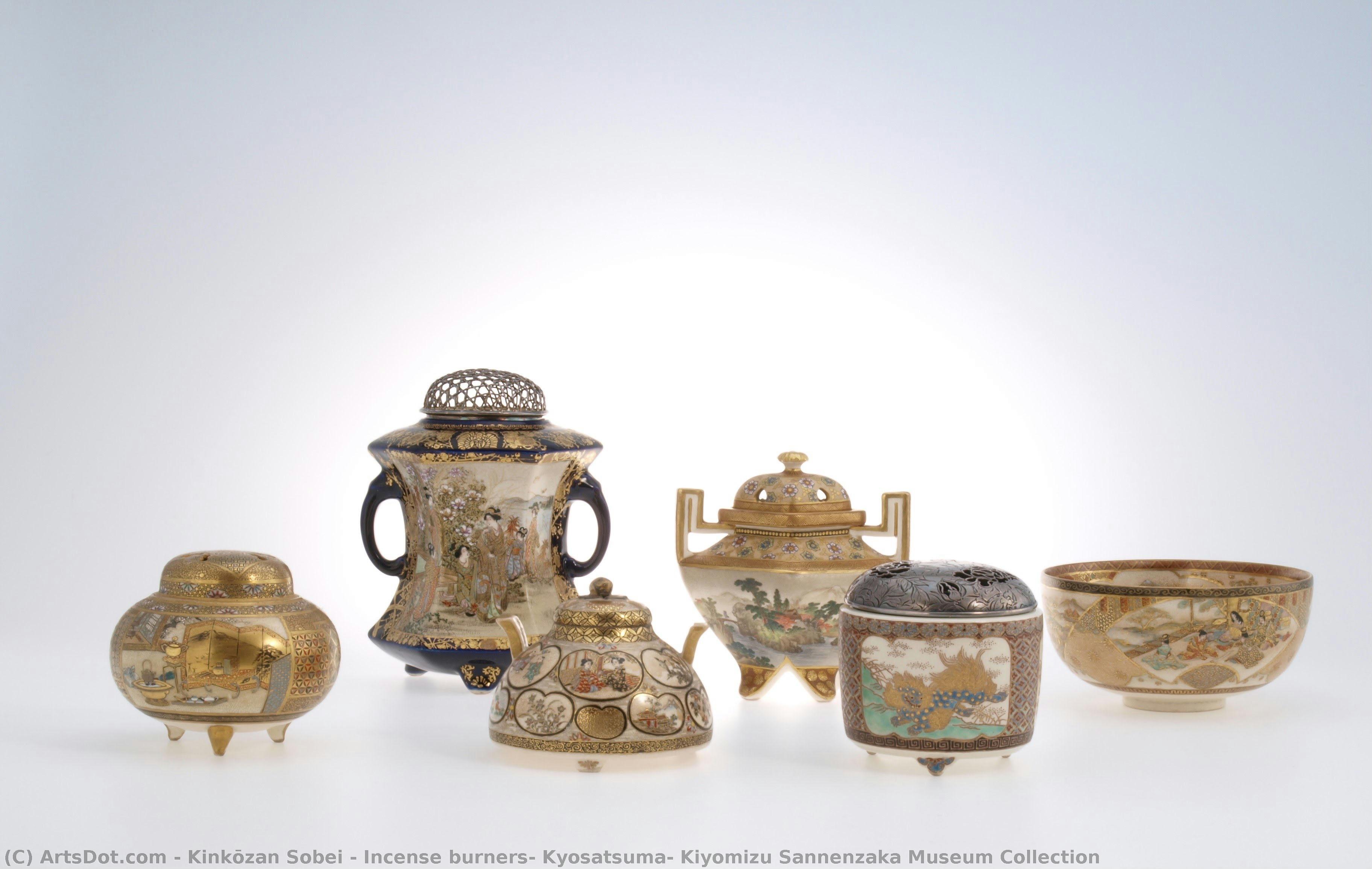 Incense Burners, Kyosatsuma, Kiyomizu Sannenzaka Museum Collection — Kinkōzan Sobei