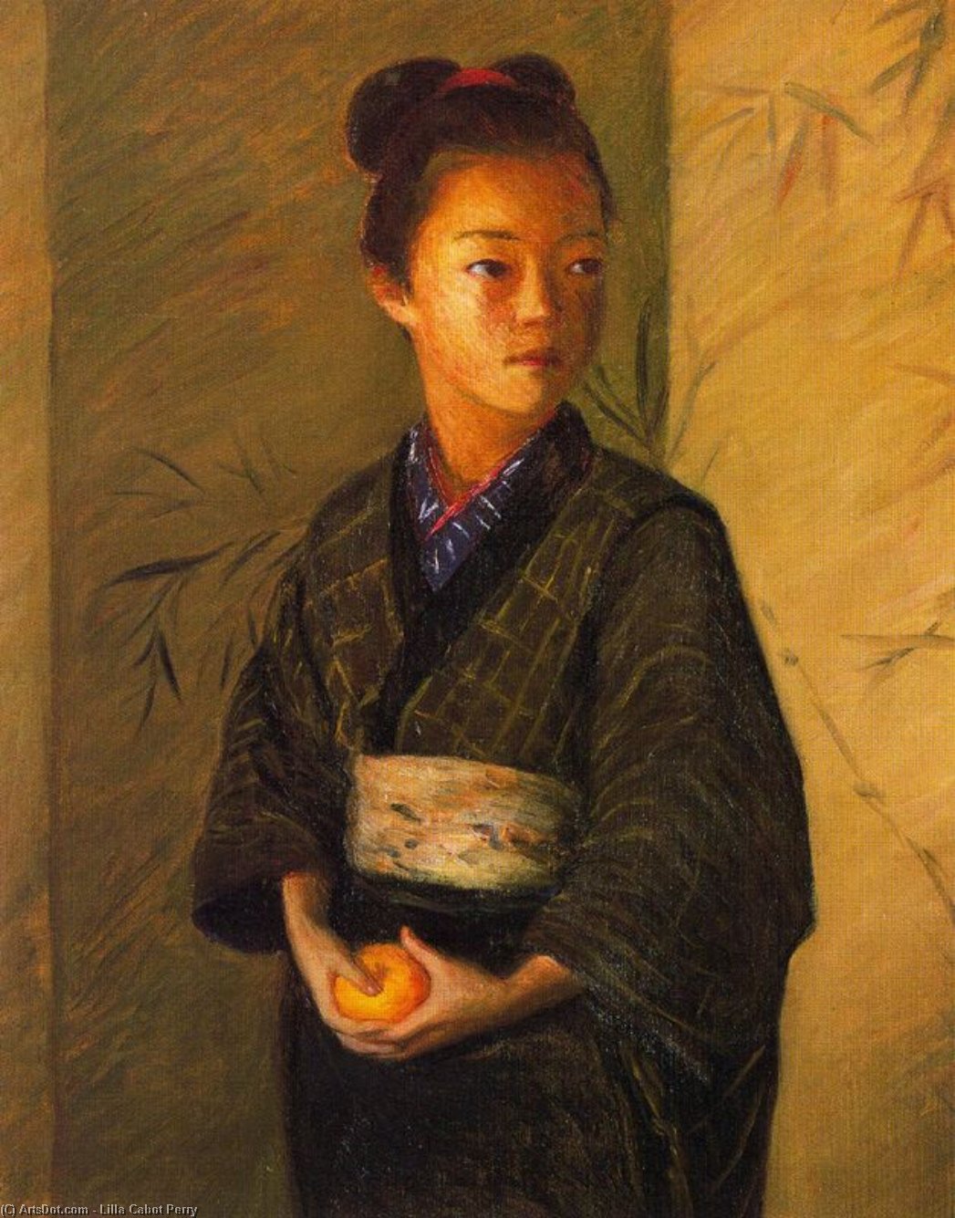 Portrait Of A Young Girl With An Orange — Lilla Cabot Perry