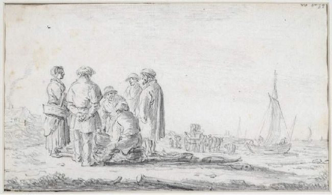 Fishermen On A Beach — Jan Josephszoon Van Goyen