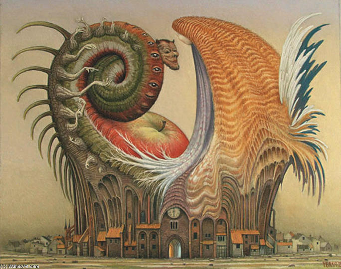 In The Shadow Of The Cathedral — Jacek Yerka