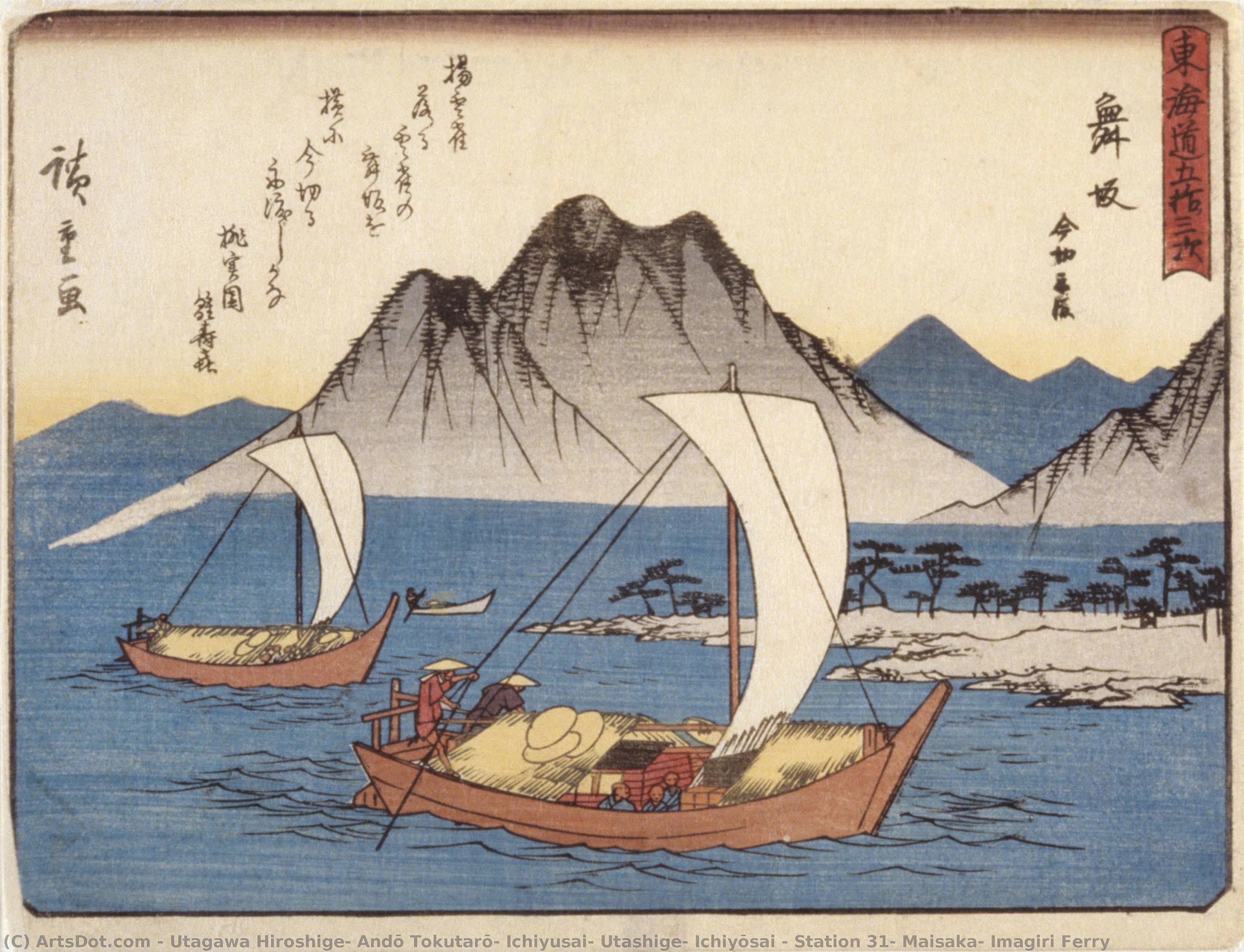 Station 31, Maisaka, Imagiri Ferry — Utagawa Hiroshige, Andō Tokutarō, Ichiyusai, Utashige, Ichiyōsai