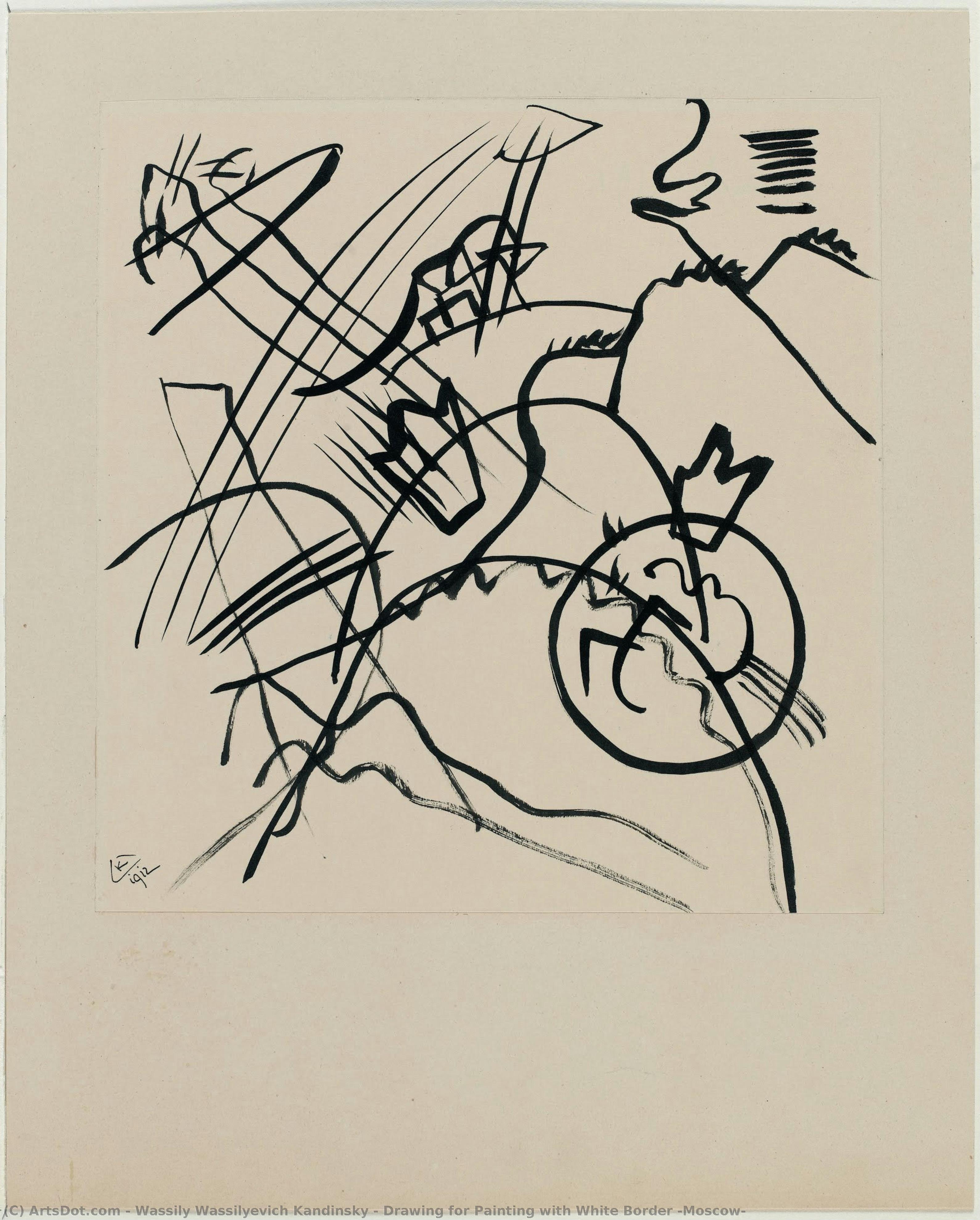 Dibujo Para Pintura Con Borde Blanco (moscú) — Wassily Wassilyevich Kandinsky