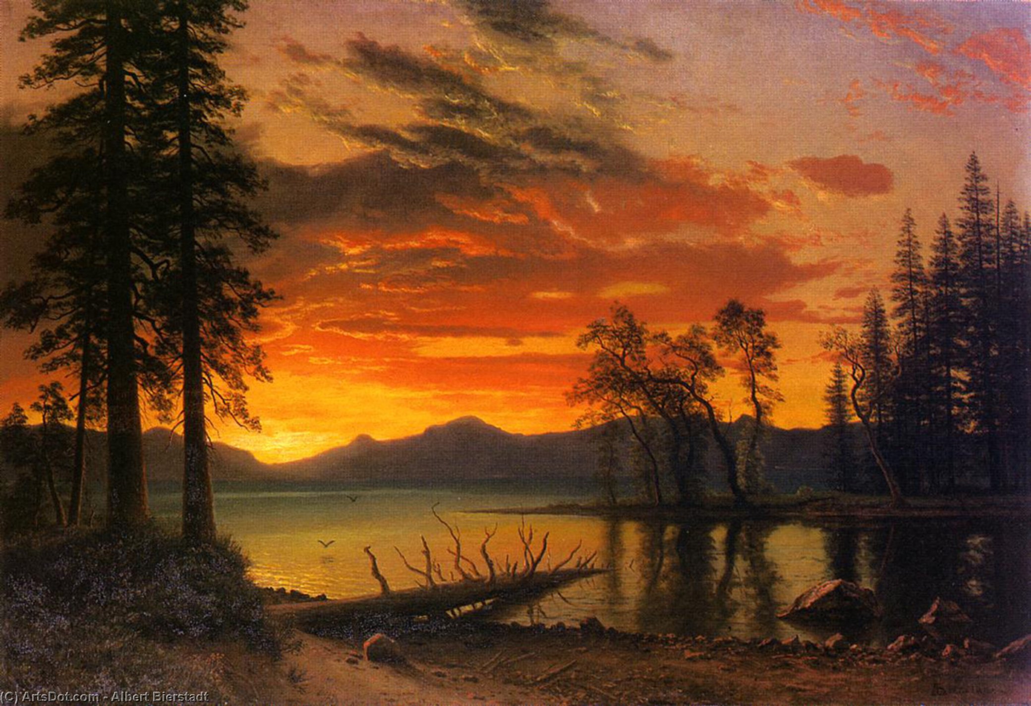 Sunset Over The River — Альберт Биерштадт