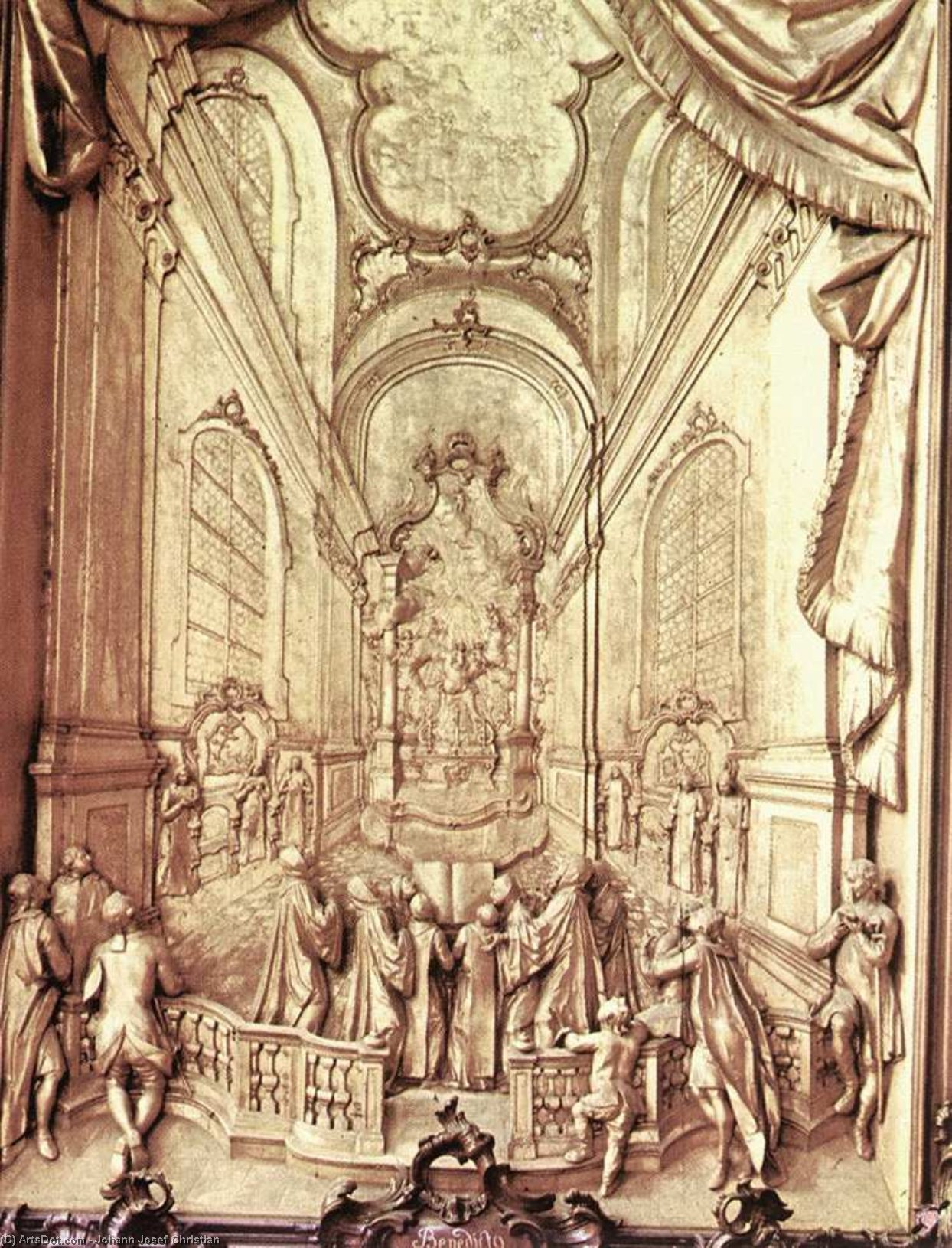 St Benedict Chanting Psalms (detail Of The Organ) — Johann Josef Christian
