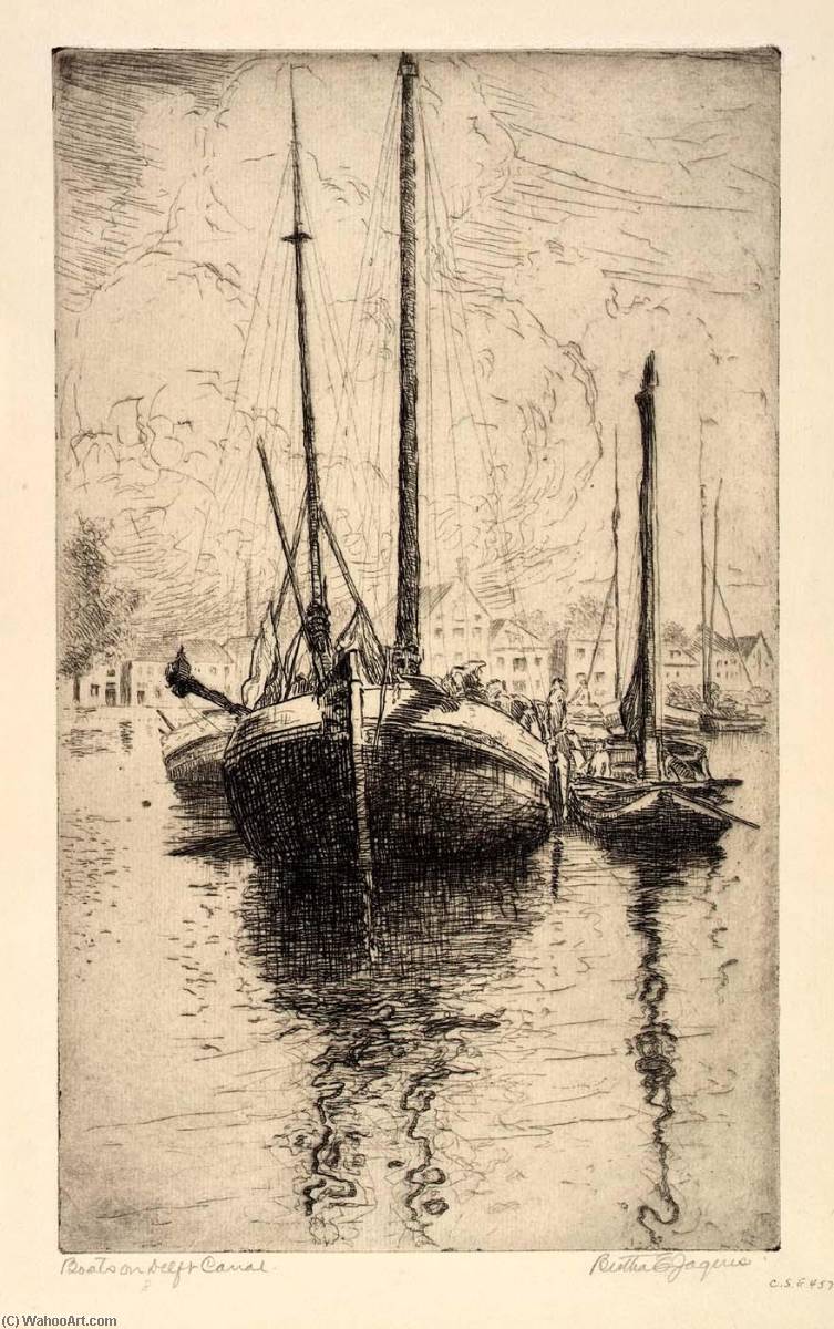 Boats On Delft Canal — Bertha Evelyn Jaques