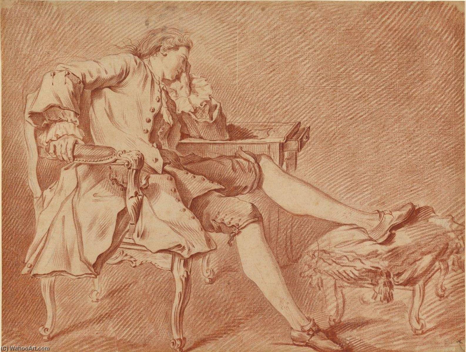 Gentleman Lounging In A Chair — Charles-andré Van Loo