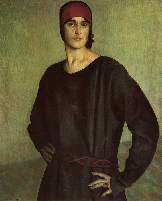 Portrait Of The Artist Tatiana Chizhova — Boris Mikhailovich Kustodiev
